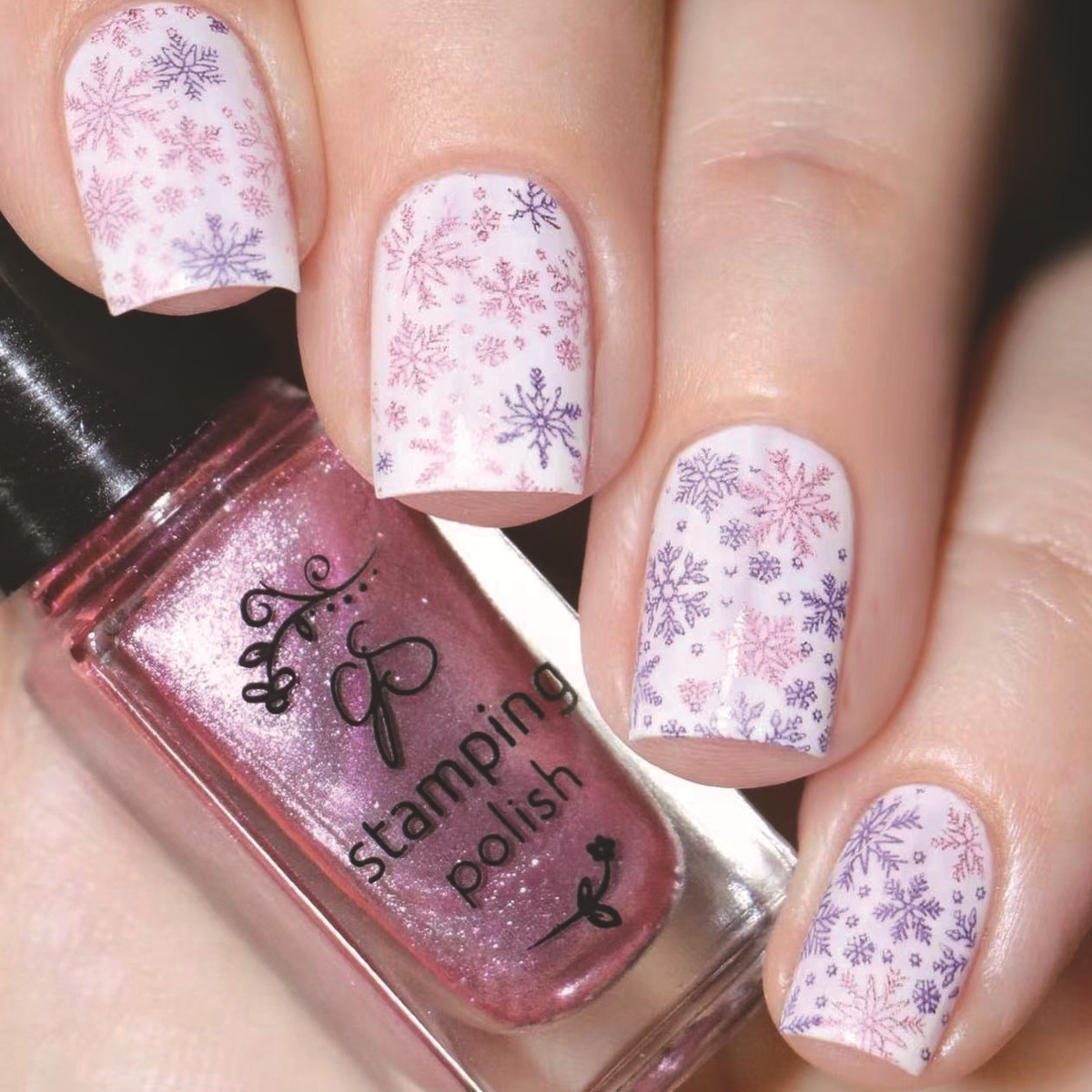 Nail Art Ombre Pink - 24 Uñas Postizas de Color Rosa