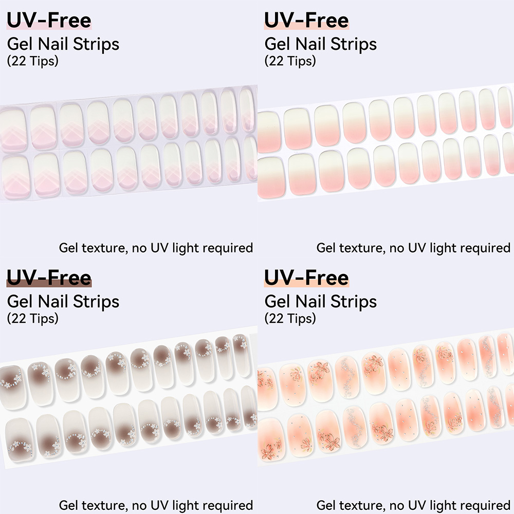 Nail Art Ombre Pink - Tiras de Uñas de Gel SIN