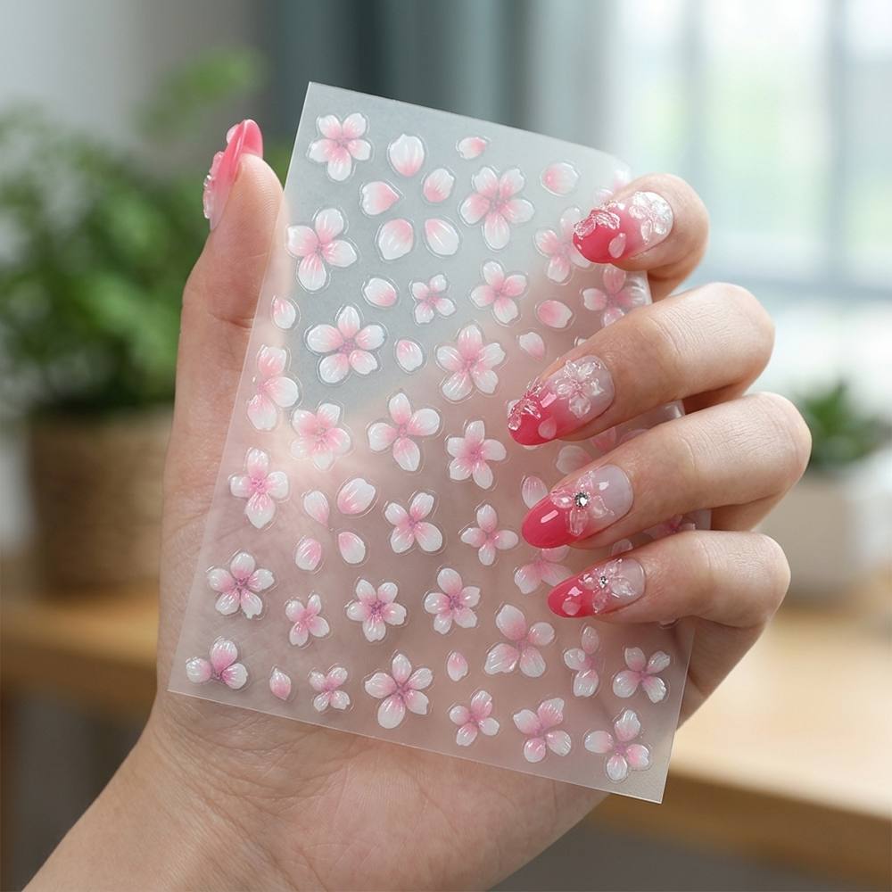 1 unidad de pegatina 3D en rel - Nail Art Ombre Pink reseña y precio