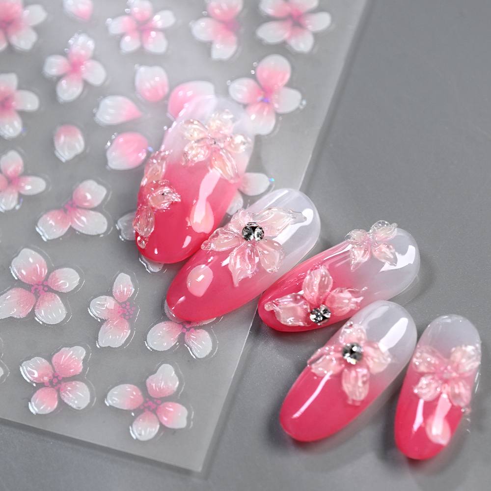 1 unidad de pegatina 3D en rel - Nail Art Ombre Pink reseña y precio