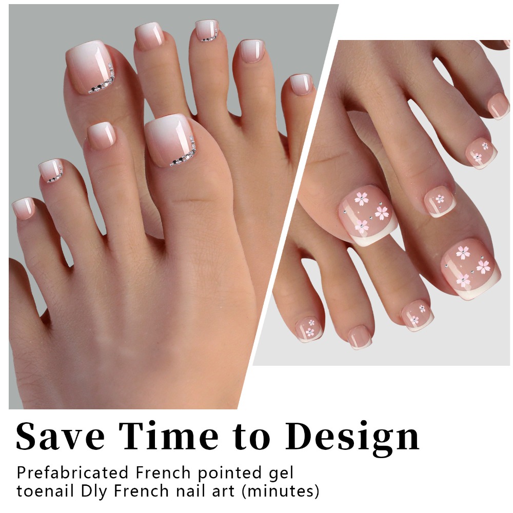 Uñas postizas cortas cuadradas - Nail Art Ombre Pink reseña y precio